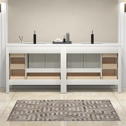 VIV 84" Freestanding Bathroom Vanity with Reinforced Acrylic Integrated Sink Top