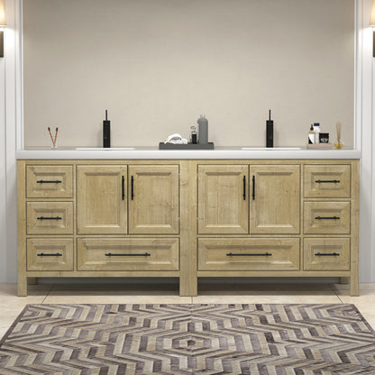 VIV 84" Freestanding Bathroom Vanity with Reinforced Acrylic Integrated Sink Top