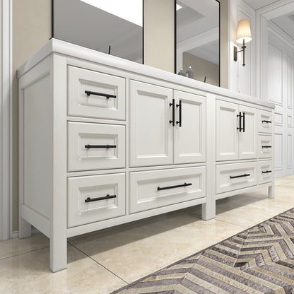 VIV 84" Freestanding Bathroom Vanity with Reinforced Acrylic Integrated Sink Top