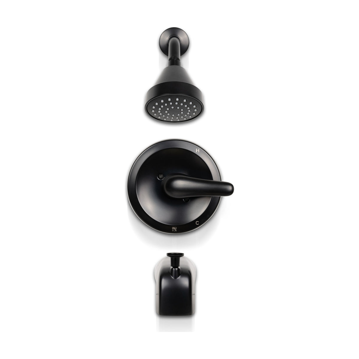 AcquaLuxe 608 Single Handle Tub and Shower Faucet in Matte Black