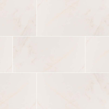Adella Calacatta ceramic tile, matte finish, 12 by 24 inch view