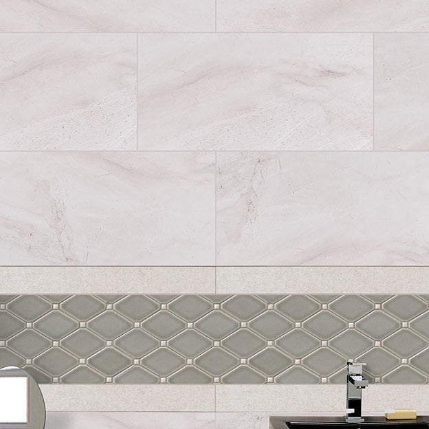 Adella Gris ceramic tile shown in a finished room