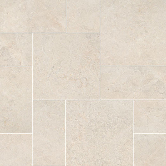 Aegean Pearl natural stone pavers, close up product view showing color and texture
