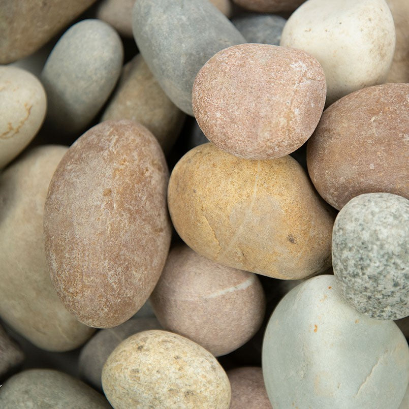 Amazon Multi landscape pebbles, close up product view showing color and texture