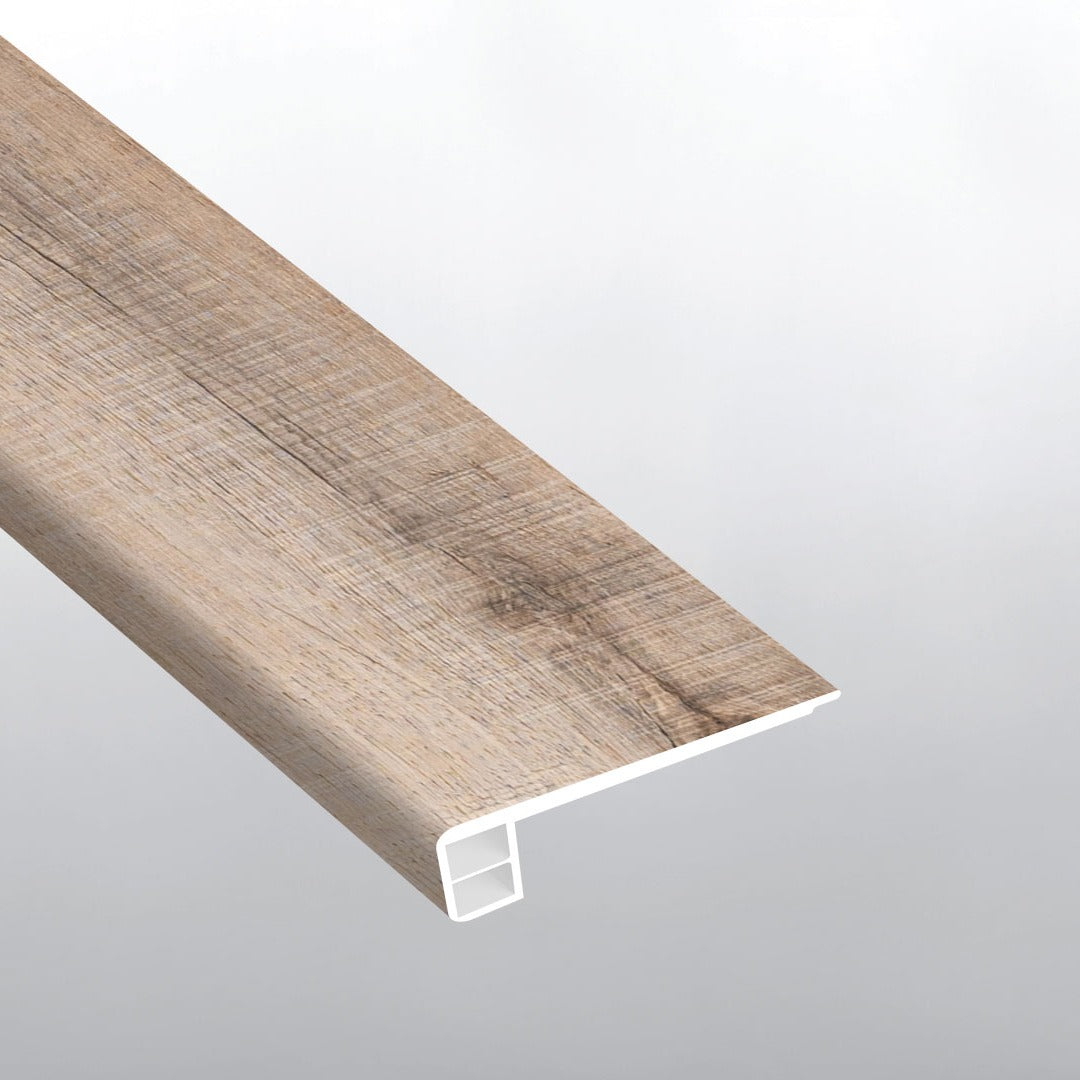 Andover Blythe eased edge flush stair nose trim for rigid core SPC vinyl plank flooring