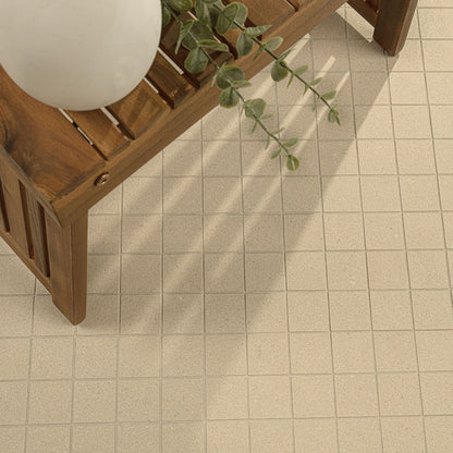 Architecta Beige 2x2 Porcelain Mosaic installed in a finished room