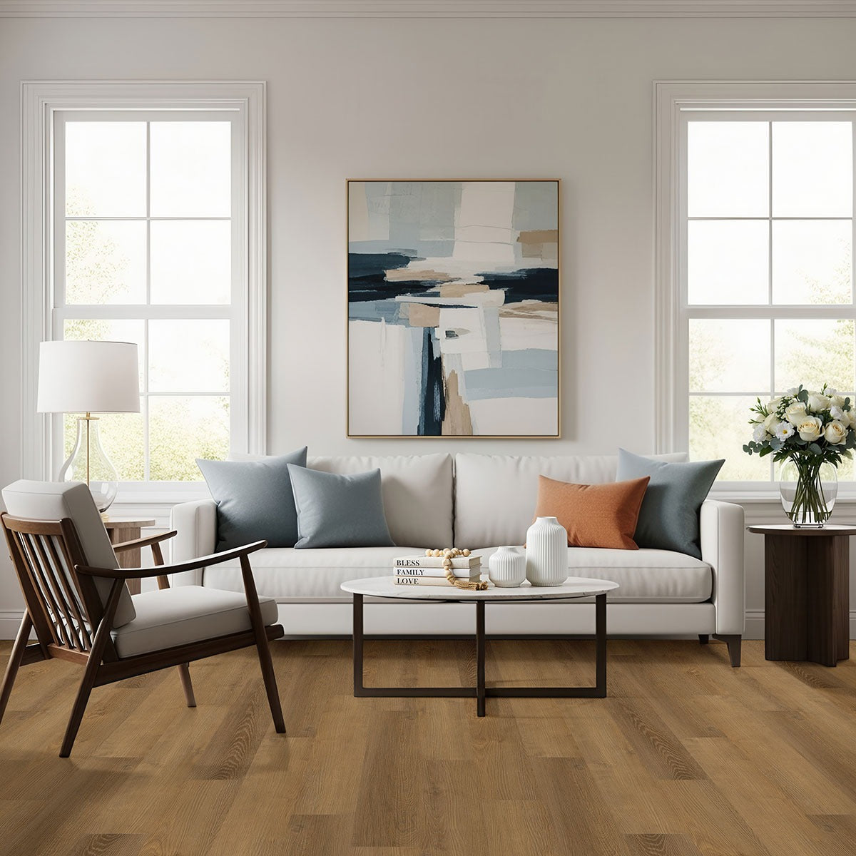 Ashton 2.0 Briven rigid core SPC vinyl plank flooring installed in a living room