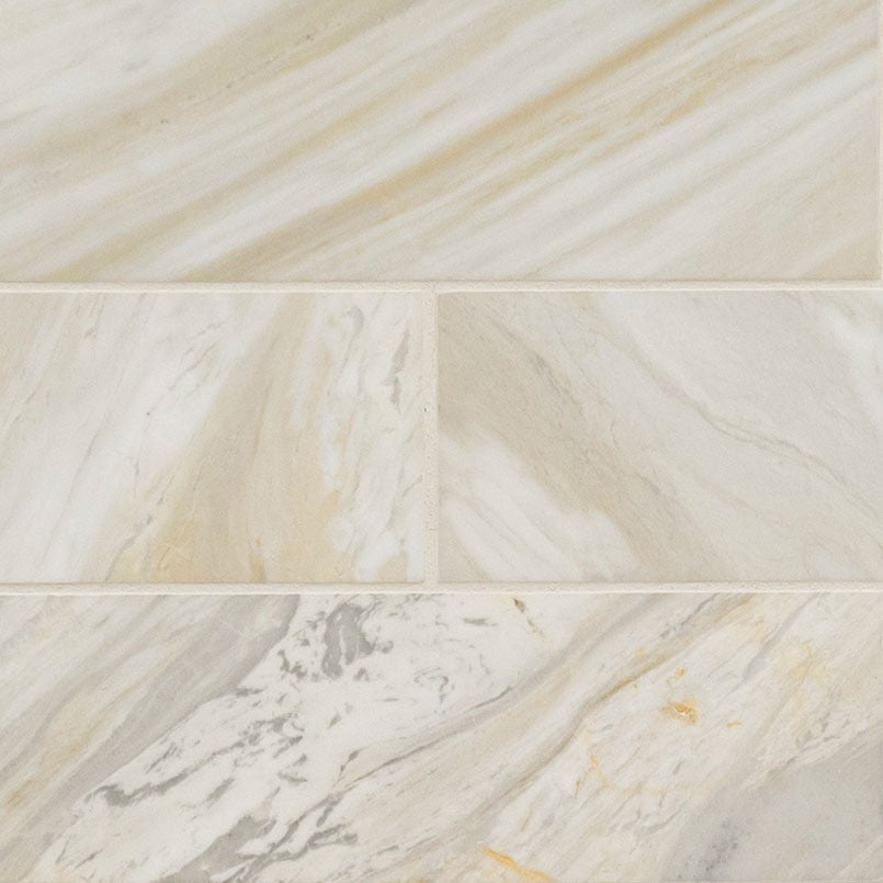 Athena Gold Marble Tile, 4"x12" Tile in Honed finish