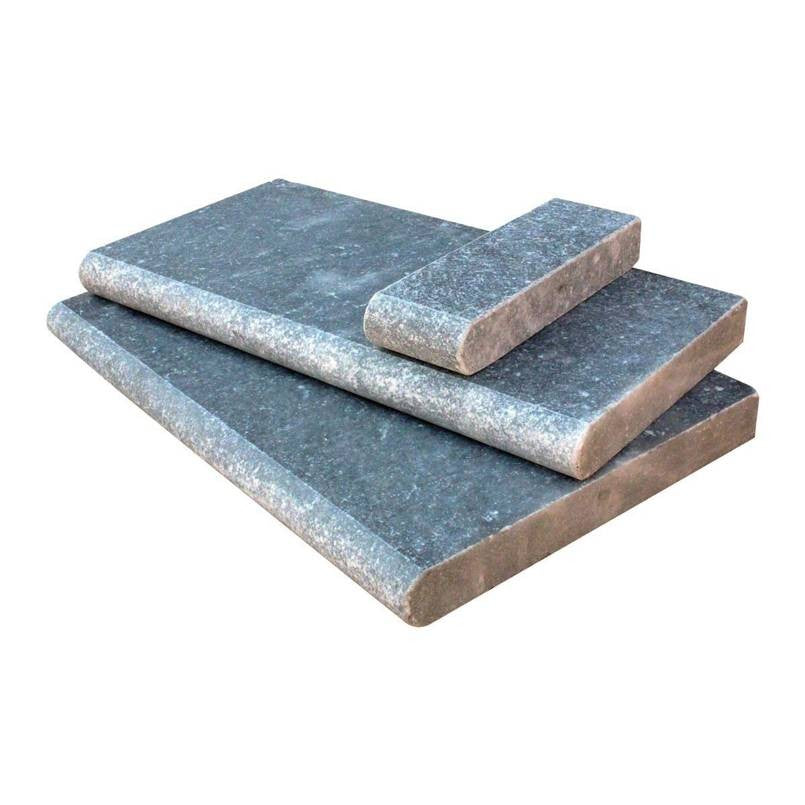 Atlantic Blue natural stone pool coping, close up product view showing color and texture