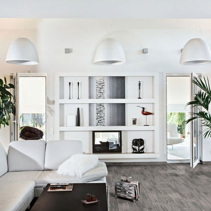 Balboa Gray ceramic tile shown in a finished room