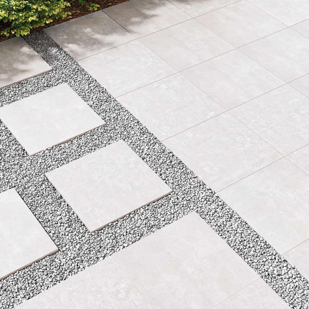 Beton Grey Arterra Porcelain Pavers shown installed in a finished outdoor or living space