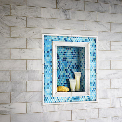Bianco Dolomite Marble Tile installed in a room setting