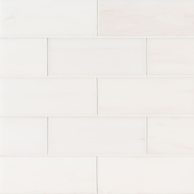 Bianco Dolomite Marble Tile, 3"x6" Tile in Polished finish