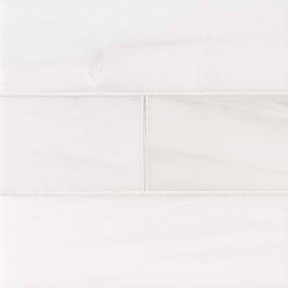 Bianco Dolomite Marble Tile, 4"x12" Tile in Polished finish