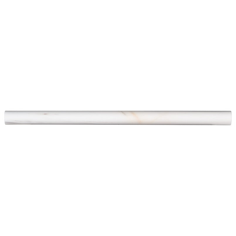 Bianco Dolomite Marble Tile, 3/4"x12" Pencil Molding in Polished finish