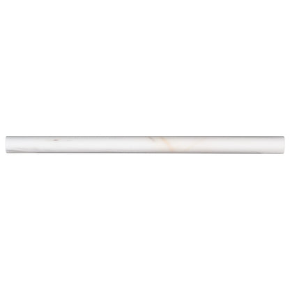 Bianco Dolomite Marble Tile, 3/4"x12" Pencil Molding in Polished finish