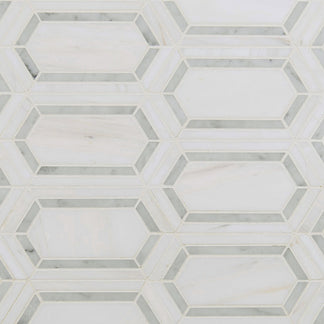 Picket Rustic Tile Bianco Dolomite Pavilion Picket Marble Mosaic | KBF Home Improvement
