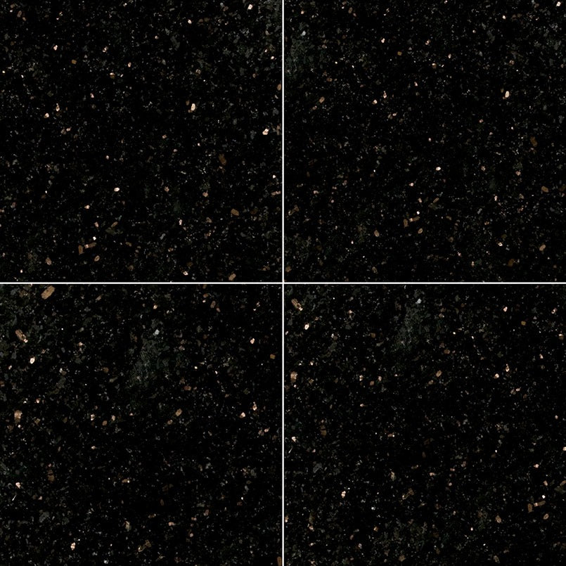 Black Galaxy Granite Tile, 12"x12" Tile in Polished finish