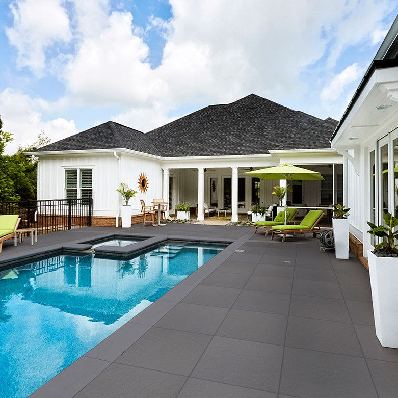 Bluestone Arterra Porcelain Pavers shown installed in a finished outdoor or living space