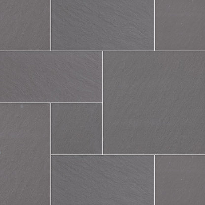 Bluestone porcelain pavers, close up product view showing color and texture