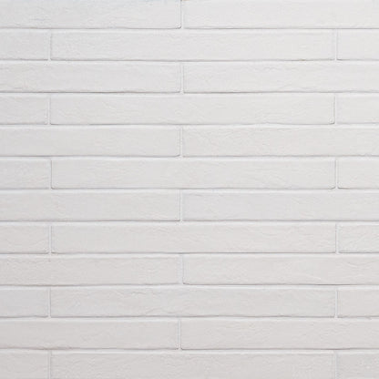 Brickstone White brick look porcelain tile, matte finish, 2 by 18 inch view
