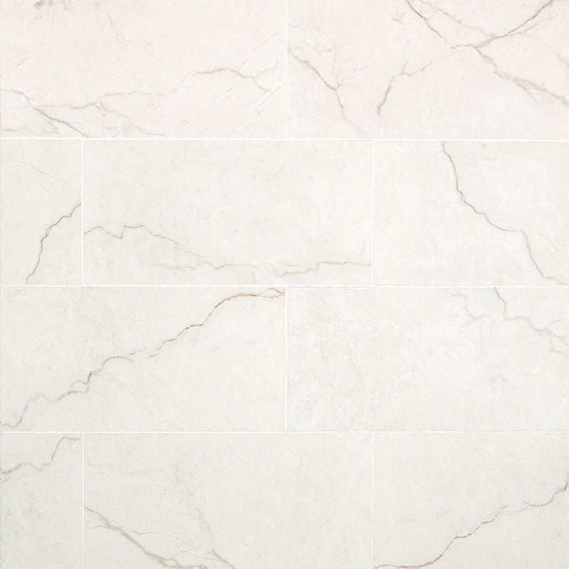 Brighton Gold marble look porcelain tile, matte finish, 12 by 24 inch view