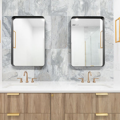 Capri Blue Marble Tile installed in a bathroom