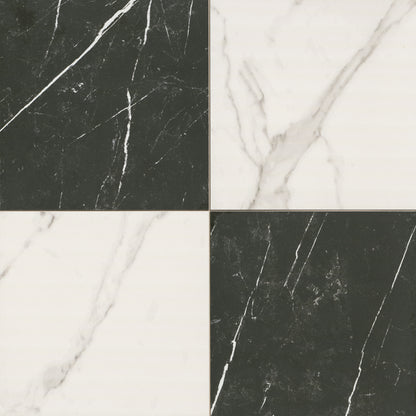 Casa Duet Calacatta Marquina porcelain tile, matte finish, 24 by 24 inch view