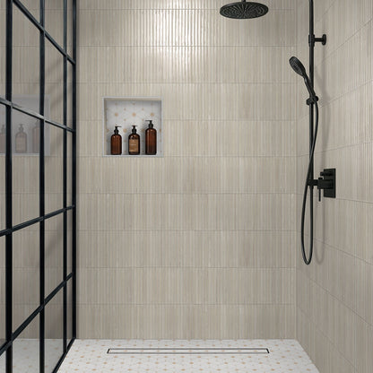 Cecily Pattern Marble Mosaic installed in a bathroom