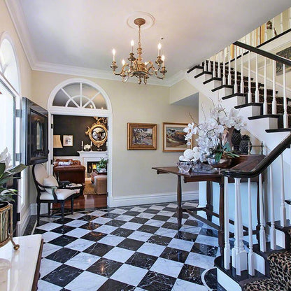 China Black Marble Tile installed in a room setting