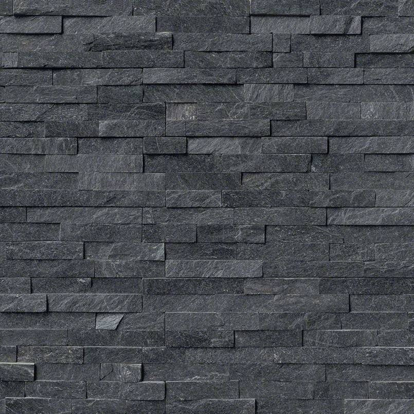 Coal Canyon stacked stone wall panels, close up product view showing color and texture
