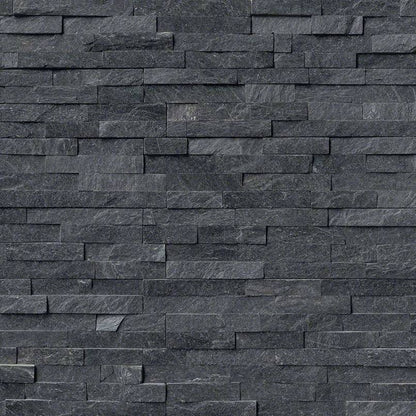Coal Canyon stacked stone wall panels, close up product view showing color and texture