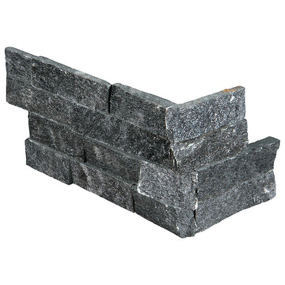 Coal Canyon stacked stone corner piece, close up product view