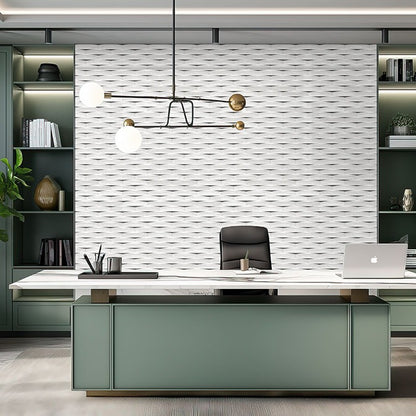 Convex Calc ceramic tile shown in a finished room, scene 3