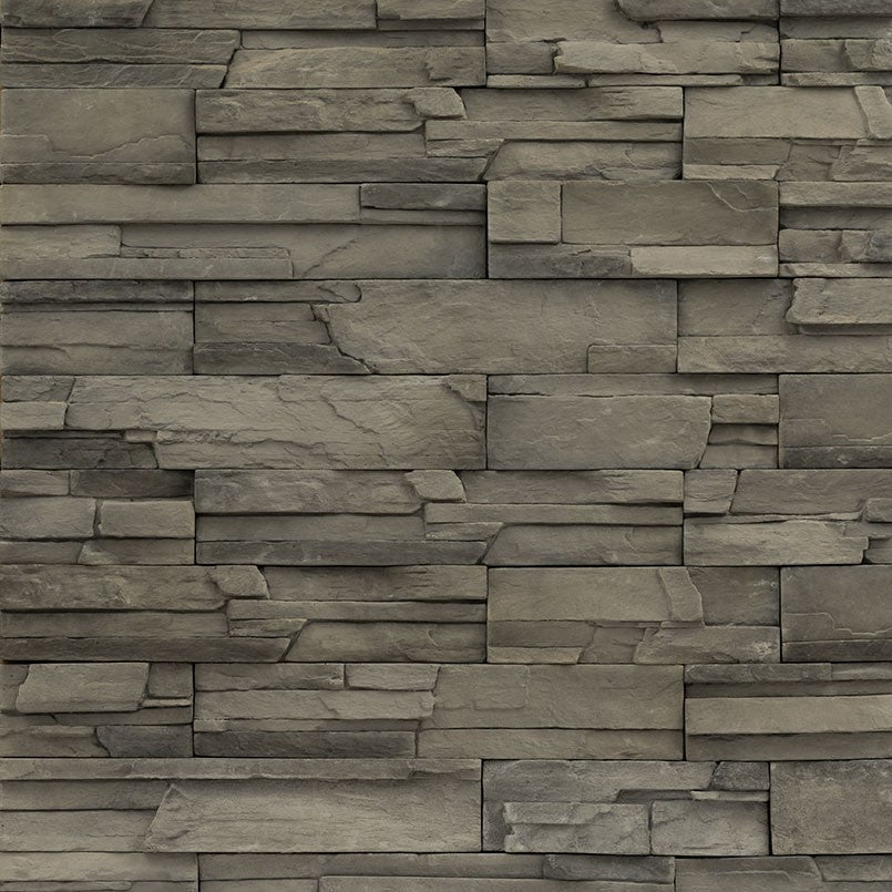 Copen Ash manufactured stone wall panels, close up product view showing color and texture