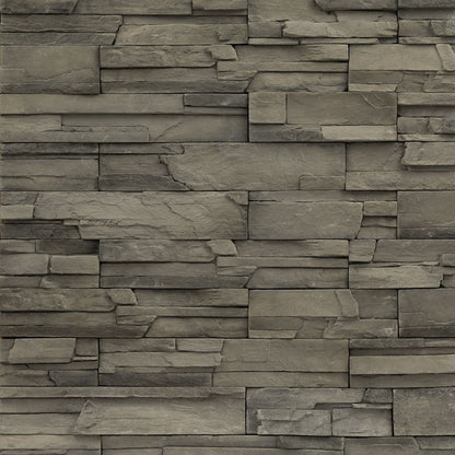 Copen Ash manufactured stone wall panels, close up product view showing color and texture