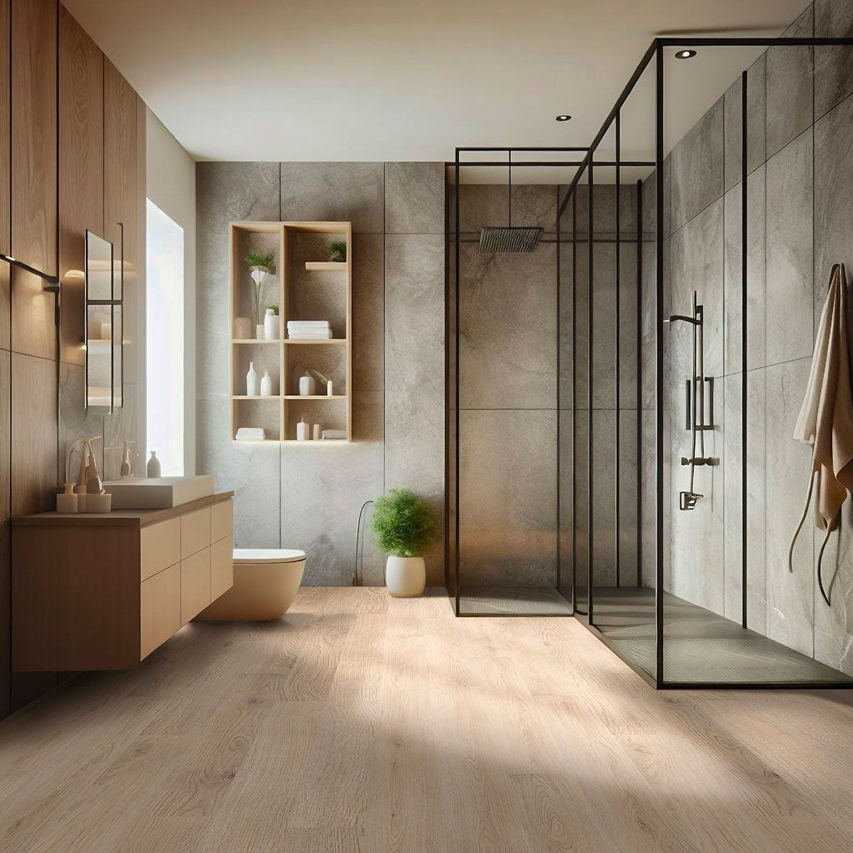 Cyrus 2.0 Chester Hills rigid core SPC vinyl plank flooring installed in a furnished room