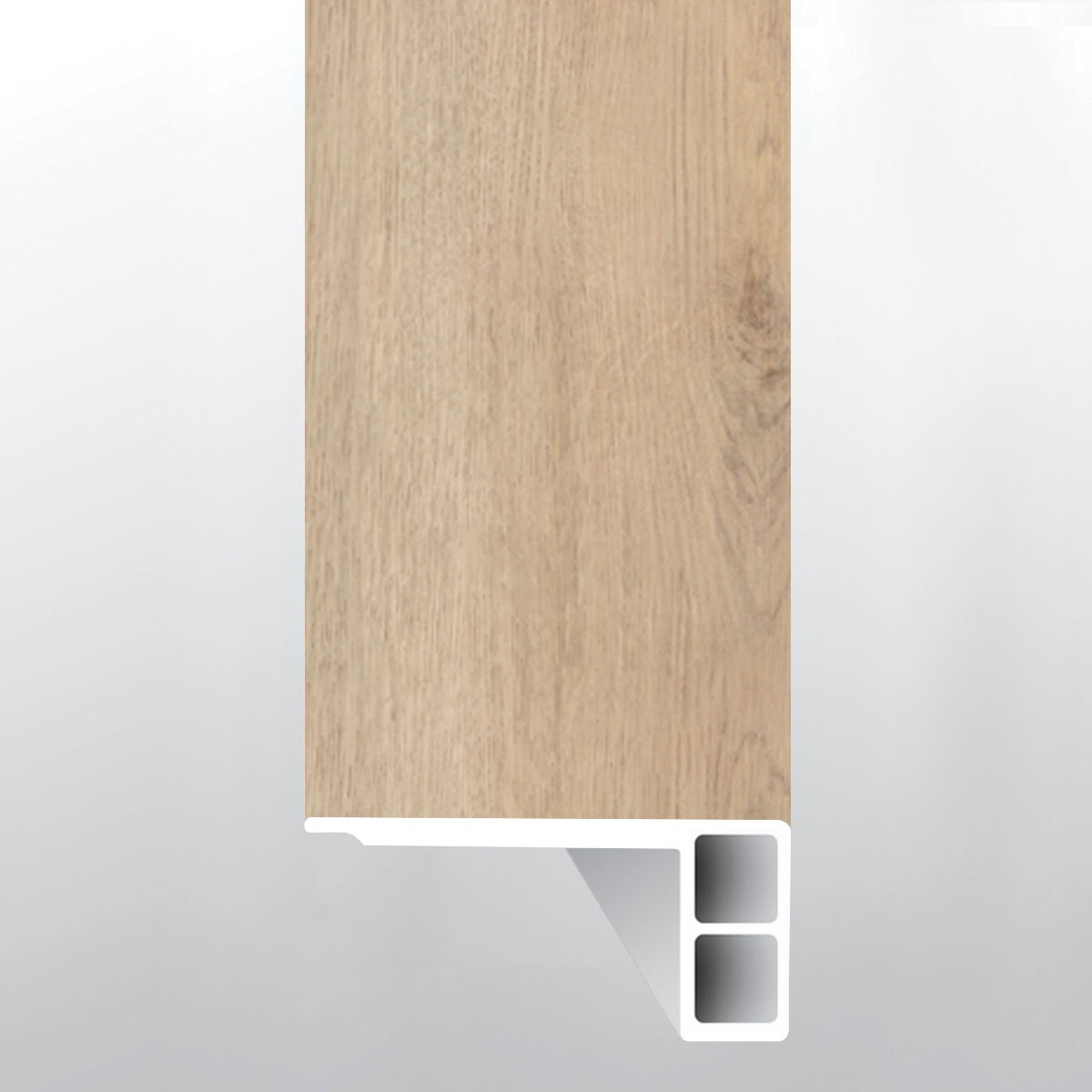 Cyrus 2.0 Chester Hills eased edge flush stair nose trim for rigid core SPC vinyl plank flooring