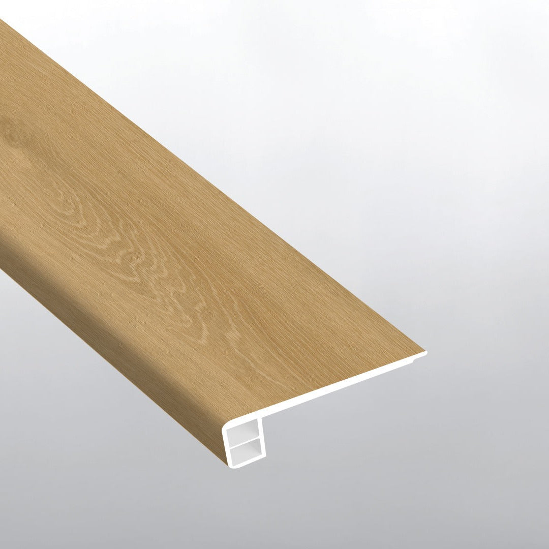 Cyrus 2.0 Valleyview Grove eased edge flush stair nose trim for rigid core SPC vinyl plank flooring