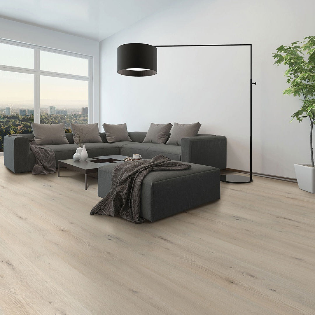 Cyrus Runmill Isle rigid core SPC vinyl plank flooring installed in a furnished room