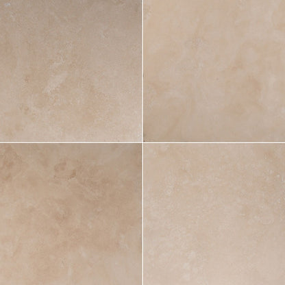 Durango Cream Travertine Tile, 12"x12" Tile in Honed and Honed Beveled finish