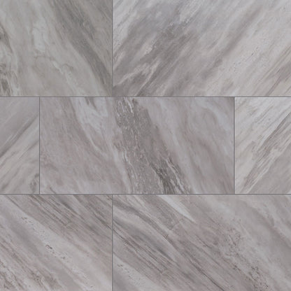 Eden Bardiglio marble look porcelain tile, matte finish, 12 by 24 inch view