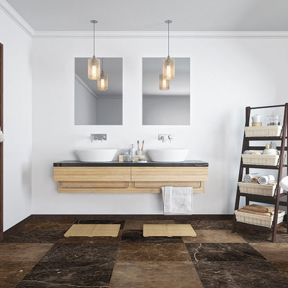 Emperador Dark Marble Tile installed in a room setting