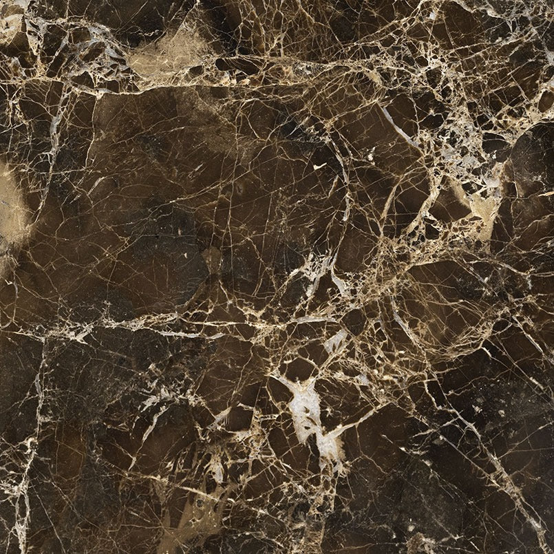 Emperador Dark Marble Tile, 12"x12" Tile in Polished finish