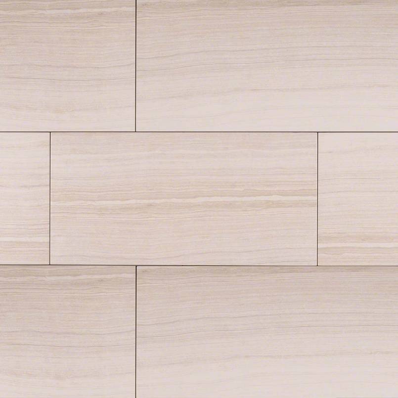 Eramosa White limestone look porcelain tile, matte finish, 12 by 24 inch view