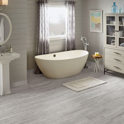 Essentials Charisma White ceramic tile shown in a finished room, scene 2