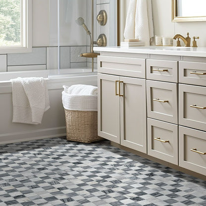 Firenze Blend 3x3 Marble Mosaic installed in a finished room