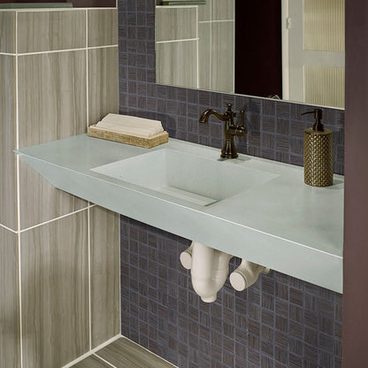 Focus Graphite porcelain tile shown in a finished room, scene 2