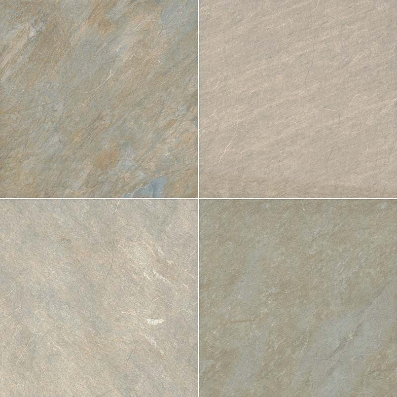 Golden White porcelain pavers, close up product view showing color and texture