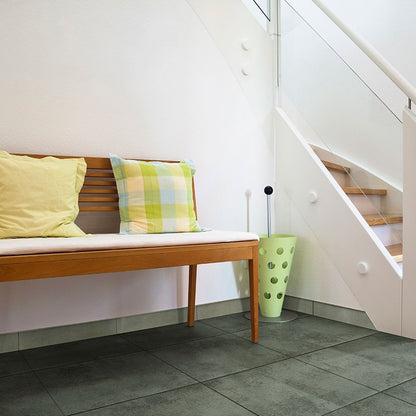 Gridscale Gris ceramic tile shown in a finished room, scene 3